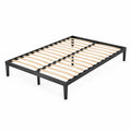 Bettgestell Metall Schwarz 200x160 cm mit Buchenholzlattenrost