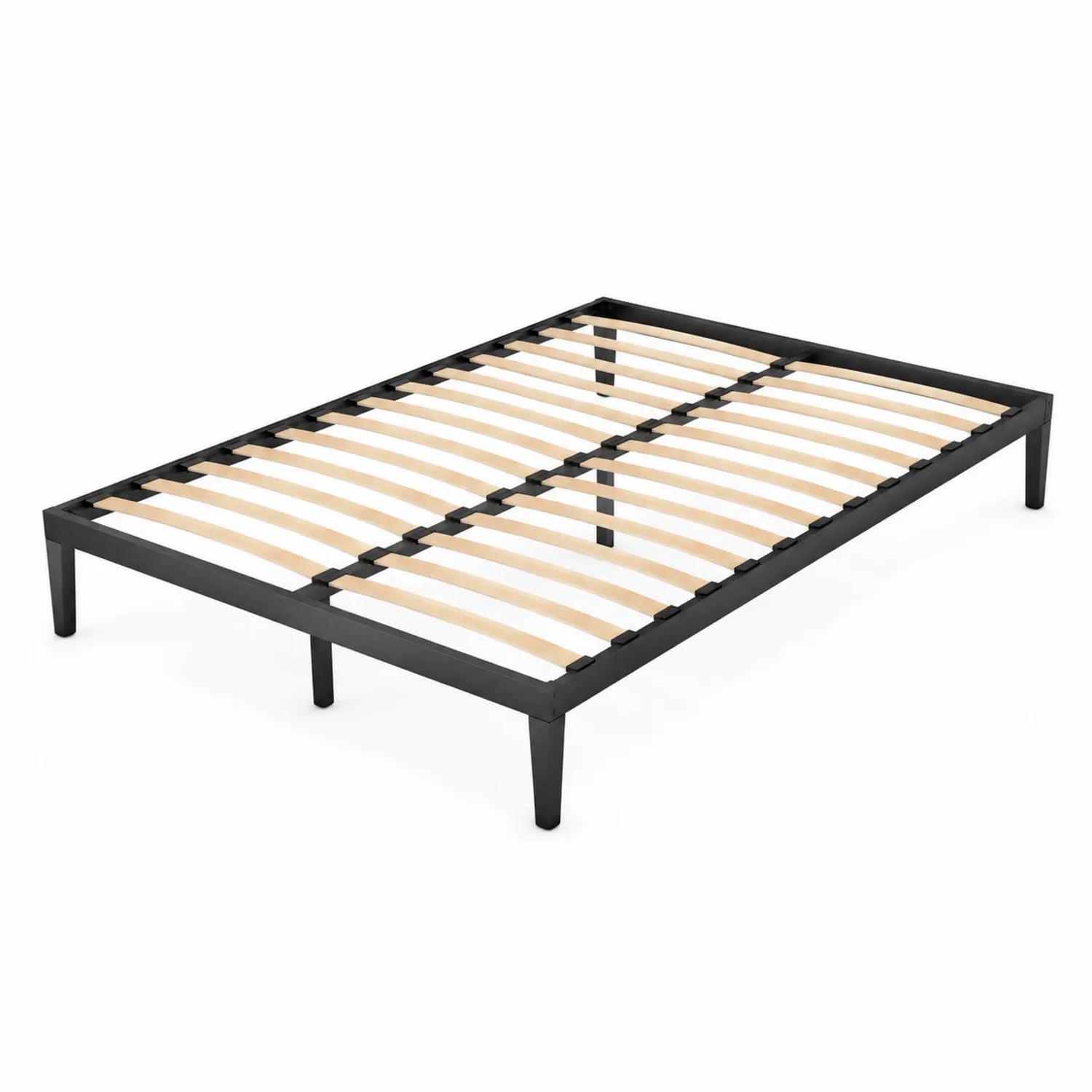 Bettgestell Metall Schwarz 200x160 cm mit Buchenholzlattenrost