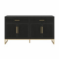 Sideboard Holz Metall Schwarz 150x40x80 cm