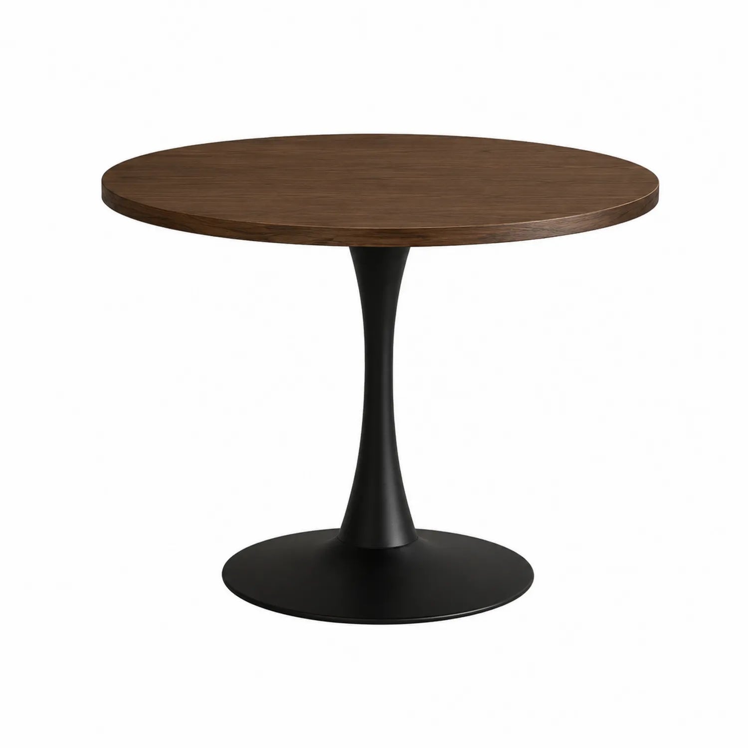 Runder Tisch aus Walnussholz mit Metallfu?, ? 100 cm