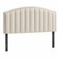 Stoffgepolstertes Kopfteil Metallrahmen Beige 160 cm