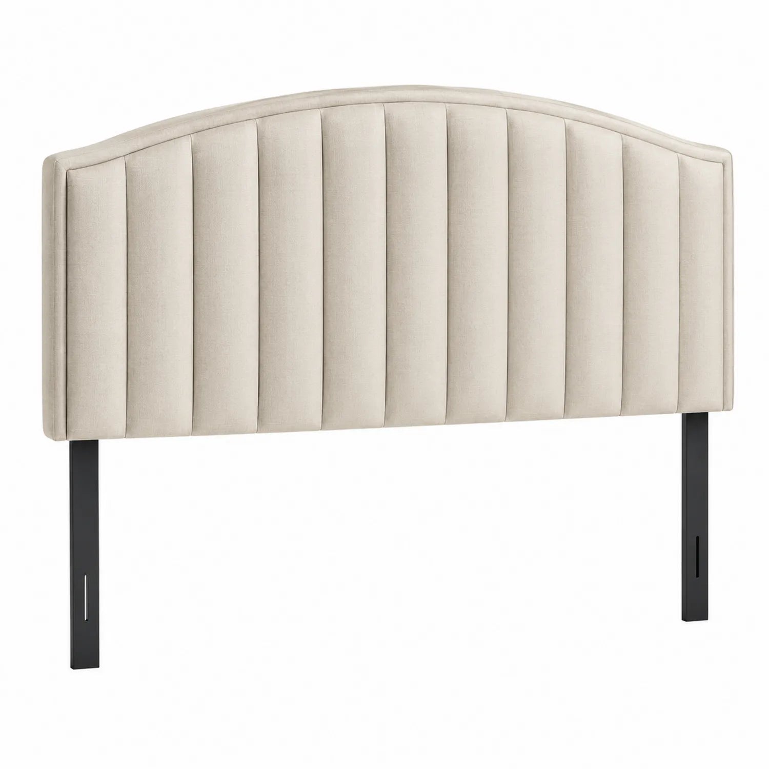 Stoffgepolstertes Kopfteil Metallrahmen Beige 160 cm