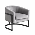 Samt Sessel mit Metallrahmen Grau