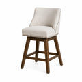 Barhocker Holz Stoff Beige