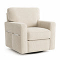 Cord-Drehsessel Beige mit Taschen