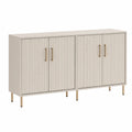 Sideboard mit 4 T¨¹ren MDF Metall Creme 160x40x85cm