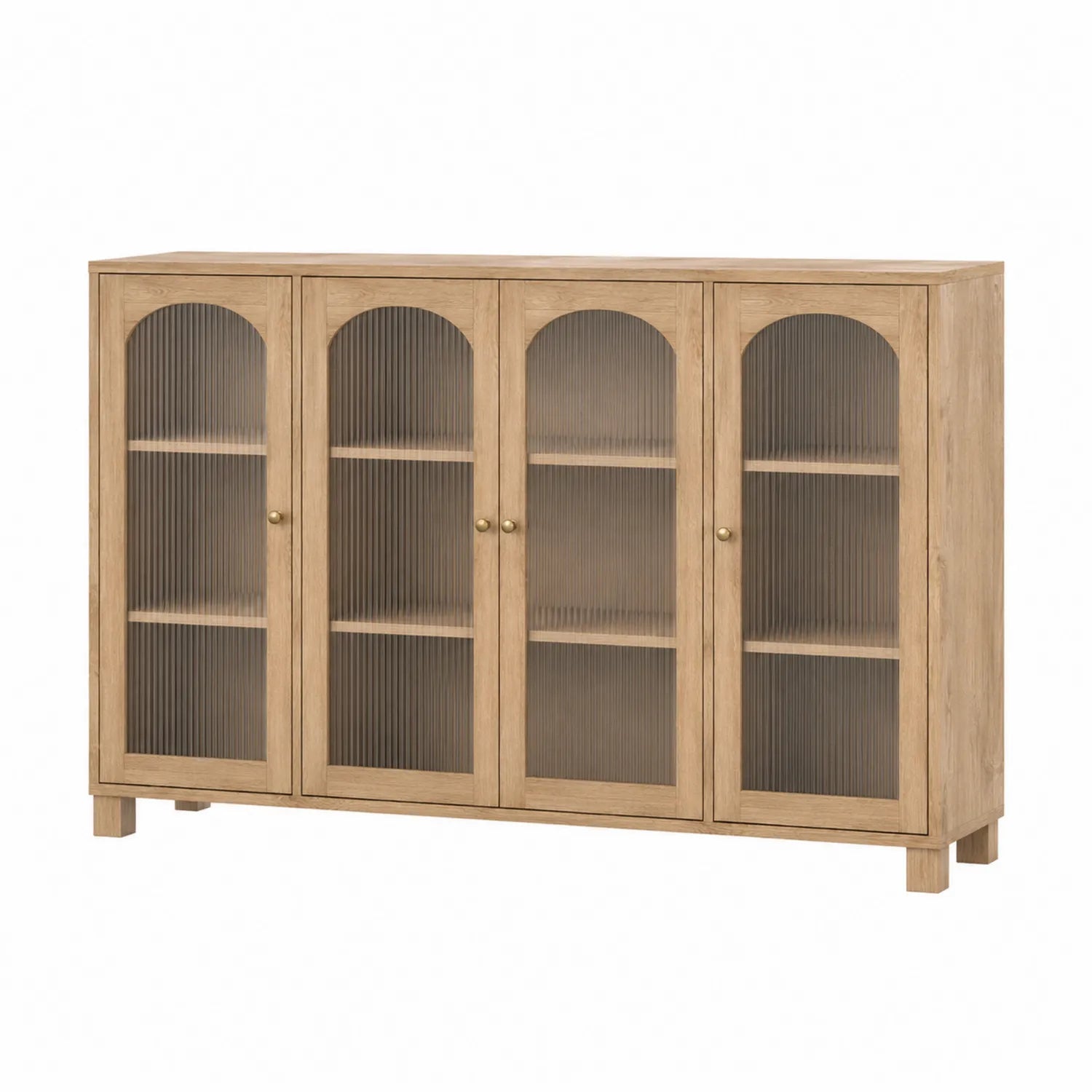 Sideboard aus Eichenholz mit gerillten Glast¨¹ren