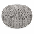 Runder Baumwoll-Fu?hocker Grau