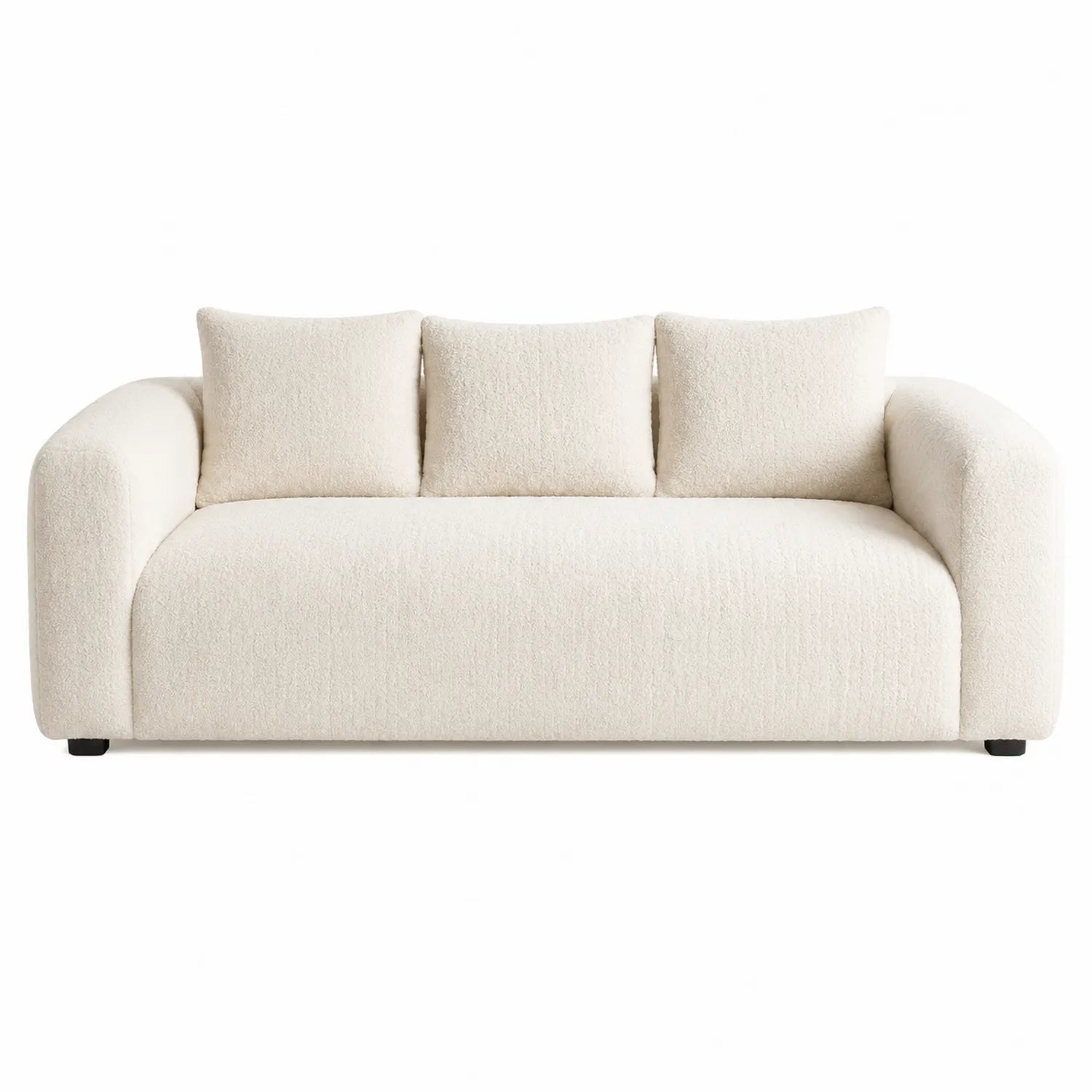 3-Sitzer Sofa Boucl¨¦ Creme 220cm