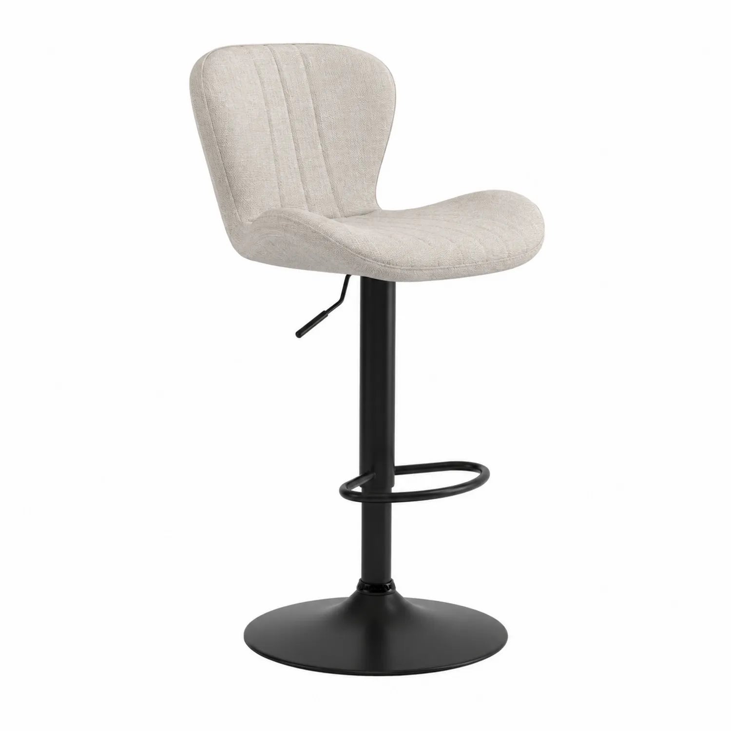 Barhocker Polyester Beige H?henverstellbar Rund