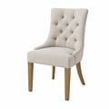 Stuhl aus Leinen mit Eichenbeinen Beige