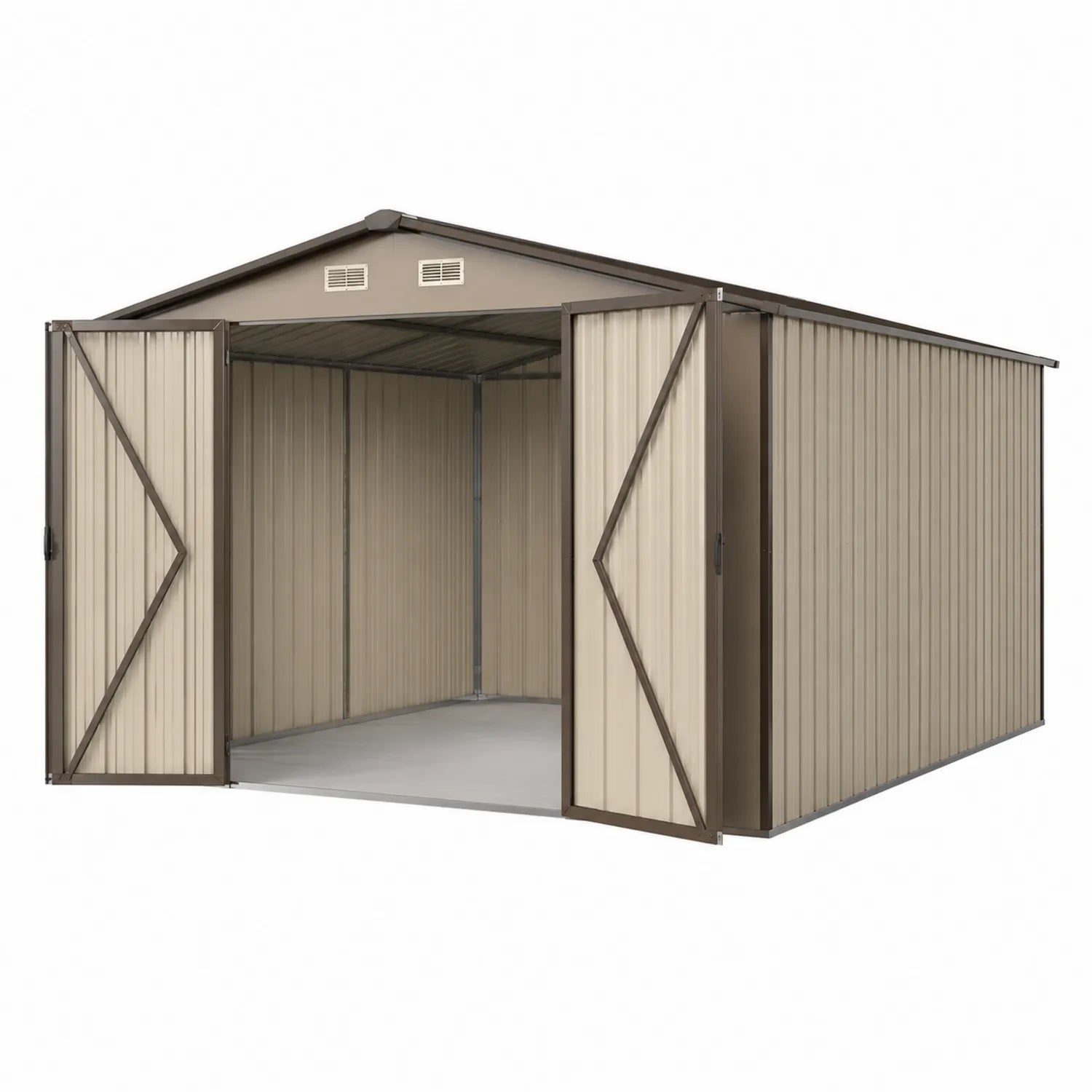 Metallschuppen Stahl Braun 3.6m x 2.9m mit Doppelt¨¹r
