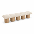 Bank aus Stoff und Holz Beige 200 cm