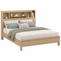Bett 160x200cm aus Eichenholz mit Kopfteilregal
