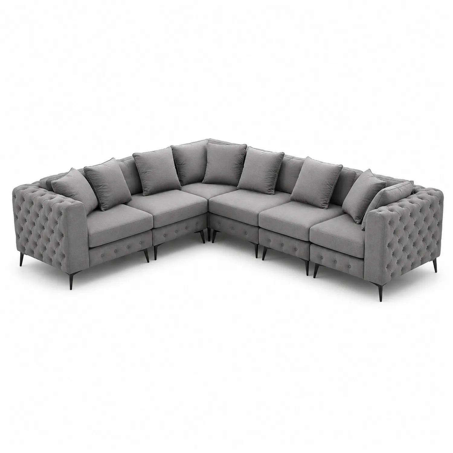 Ecksofa aus Stoff Grau 265x265x85 cm