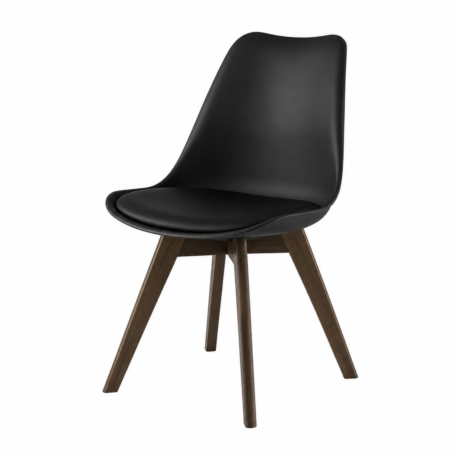 Esszimmerstuhl Holz Kunstleder Schwarz H82cm