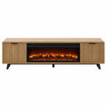 Elektrischer Kamin TV-Schrank aus Eichenfurnier mit Heizelement 200x40x50 cm