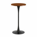 Runder Tisch mit Holzfurnierplatte und Metallfu?, ? 40 cm, H?he 100 cm
