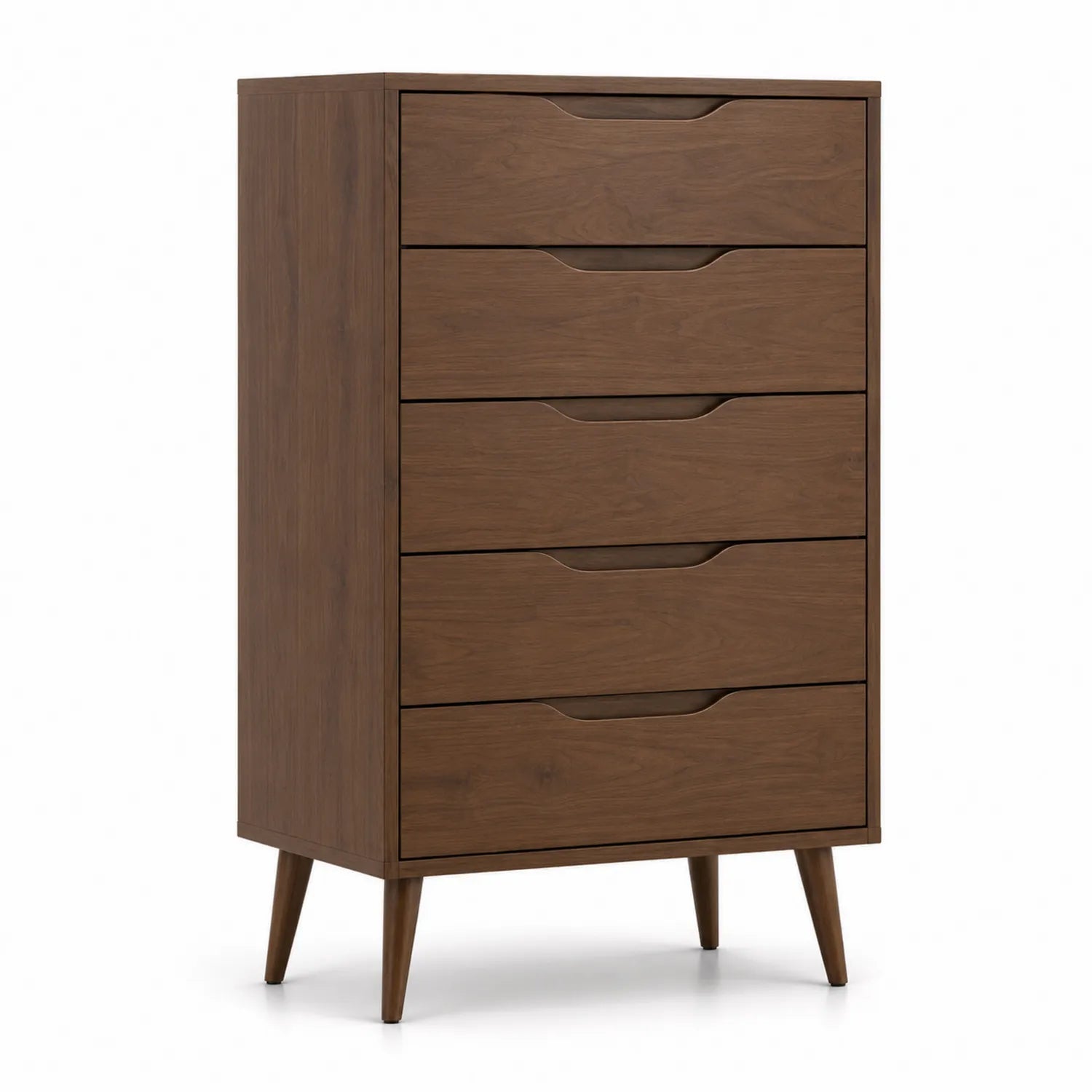 Kommode aus Holz mit 5 Schubladen in Braun, 120x80x40cm