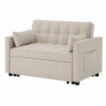 Zweisitzer Stoffsofa Beige mit Schlaffunktion